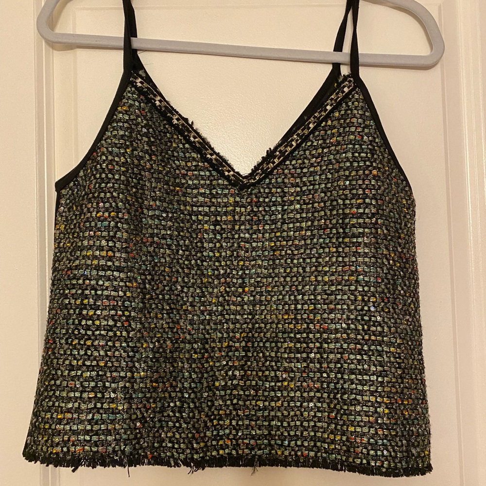 Zara Black & Gold  Top / Tank Top Shirt: Small